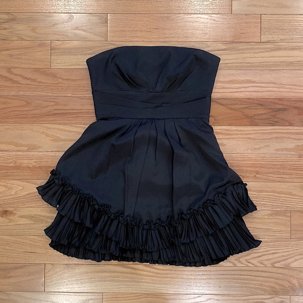 Lbd Bcbgeneration Black Ruffled Cocktail / Party … - image 1